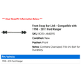 thumbnail image 2 of Front Sway Bar Link - Compatible with 1998 - 2011 Ford Ranger 1999 2000 2001 2002 2003 2004 2005 2006 2007 2008 2009 2010, 2 of 2