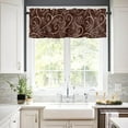 thumbnail image 2 of Coffee Kitchen Curtains, Themed and Valances Set Tier, Shop for Windows, Rod Pocket Short Bathroom Living Room, 3 Panel, Brown, 20001, 54''''x18'''' Valance+27.5''''x24''''x2 Tiers, 2 of 5