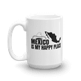 thumbnail image 1 of Mexico Is My Happy Place Map Art Coffee & Tea Mug, Party Favors, Supplies, Decorations, Travel Vacation Souvenirs, Kitchen Accessories And Christmas Giftables For Mexican American Men & Women (15oz), 1 of 3