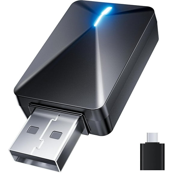 Carlikeit Wireless CarPlay Adapter, Convert Wired to Wireless CarPlay 0 Delay, Plug & Play, WiFi 6 & Bluetooth 5.0, Compatible with iPhone/iOS 10  & Android 11 , Supports OTA Updates