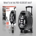 thumbnail image 5 of Altavoz portátil recargable QFX PBX-61081 | Woofer de 8" | 400 vatios | Bluetooth, AUX, tarjeta SD, radio FM | Asa, ruedas, 12 libras | Perfecto para uso en interiores y exteriores | Plata, 5 of 5