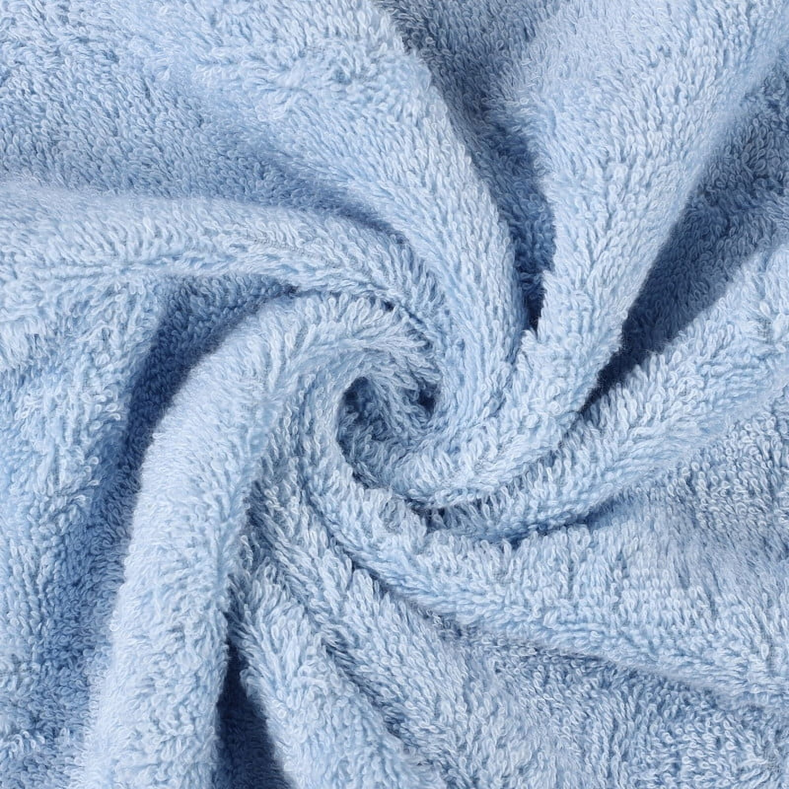 Superior Rayon from Bamboo Soft Modern 12-Piece Towel Set, Light Blue