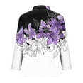 thumbnail image 3 of Uootdi Women's Tops Boho Graphic Long Sleeve Shirts Casual V Neck Lapel Button Vintage Gift Floral Printed Henley Blouses Fashio n, 3 of 5