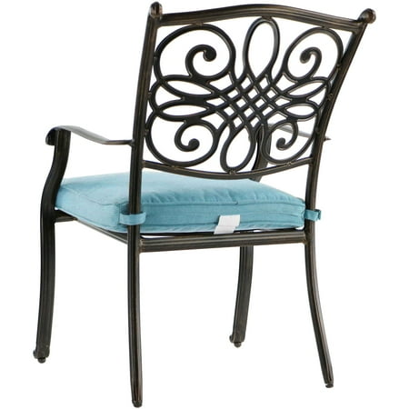 Hanover Traditions 7-Piece Aluminum Outdoor Dining Set in Blue