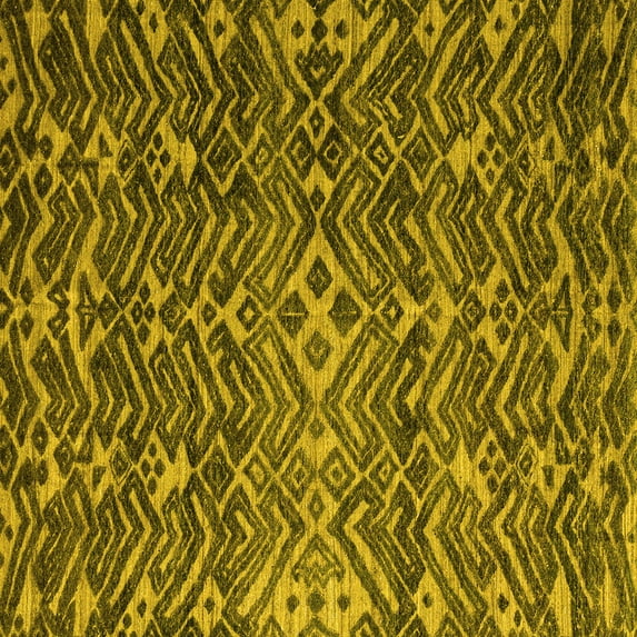 Ahgly Company Indoor Square Abstract Yellow Modern Area Rugs, 5' Square