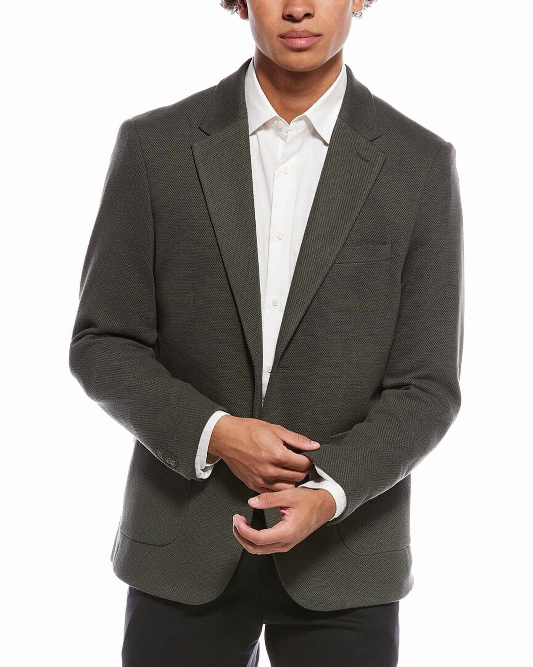 Report Collection Notch Collar Fully Lined Patch Pocket Knit Men's Jacket