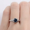 thumbnail image 3 of HeartsAndYou 2ct Natural Blue Sapphire Engagement Ring 14k SOLID White Gold Accent Trilogy, 3 of 9