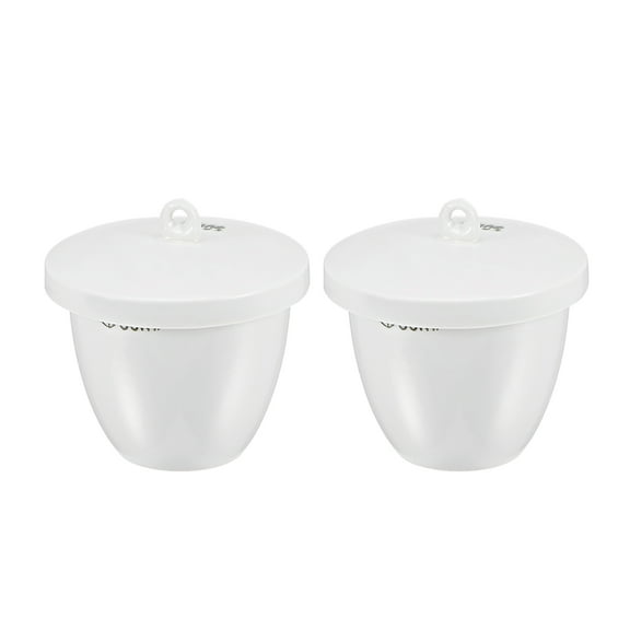 50ml Porcelain Crucible Cup with Lid for Foundry Melting Casting Refining 2 Pack
