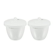 50ml Porcelain Crucible Cup with Lid for Foundry Melting Casting Refining 2 Pack