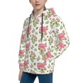 thumbnail image 2 of KLL Unisex Kids Boys Girls Hooded Pocket Pullover Hoodies-Rose Flowers, 2 of 5