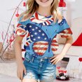 thumbnail image 2 of Ruyang Girls 4th of July T Shirt Statue of Liberty American Flag Firework Print Short Sleeve Summer Casual Patriotic Tee Tops, 2 of 5