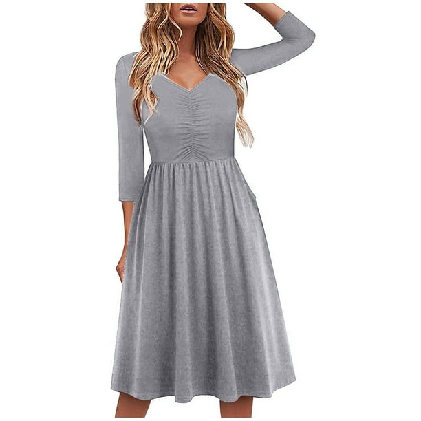 Three quarter sleeve dresses cheap uk