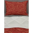 thumbnail image 3 of East Comforter & Sham Bedding Set, Traditional Japanese Style Sky Scrolling Clouds Far Eastern Folk Motif Pattern, 3 pcs Duvet Set Microfiber Filling Quilt, 5 Sizes, Vermilion Cream, by Ambesonne, 3 of 4
