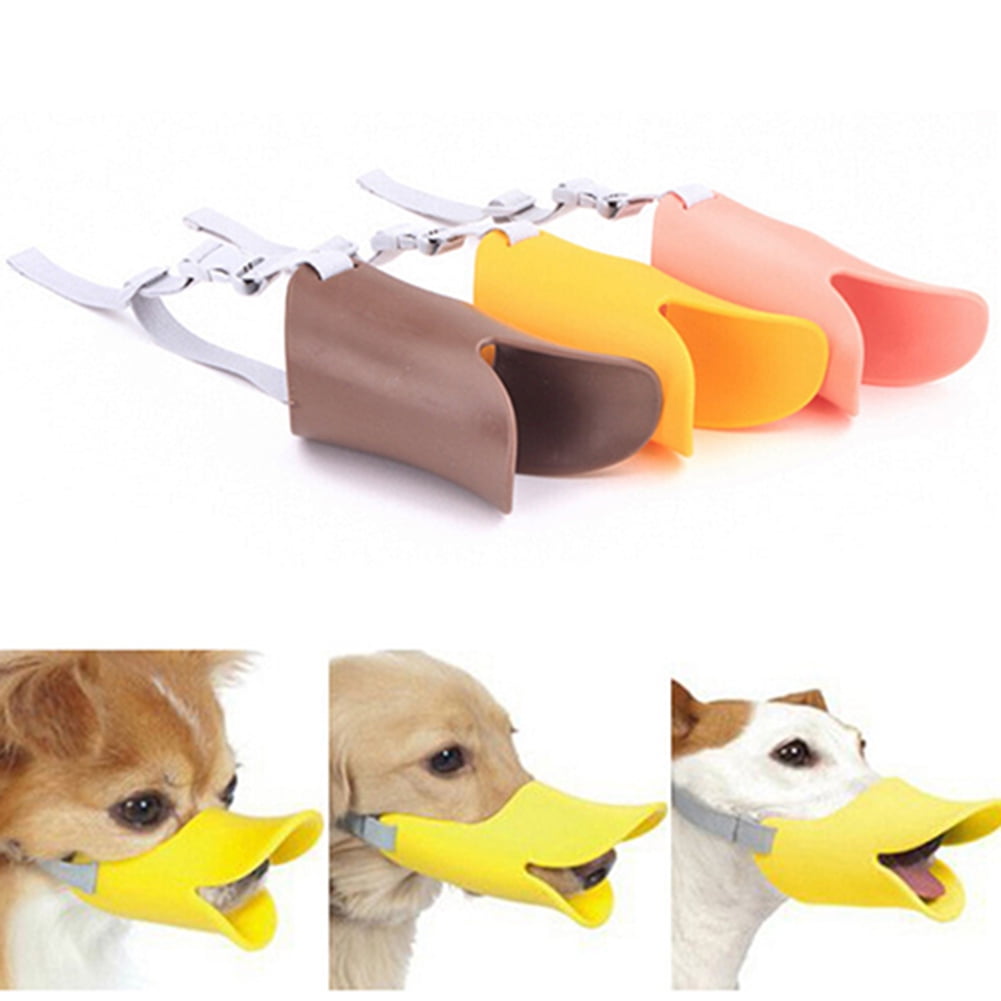 HEVIRGO Dog Anti Bite Duck Mouth Shape Dog Mouth Cover Silicone Biteproof Pet Muzzle Pink M Walmart