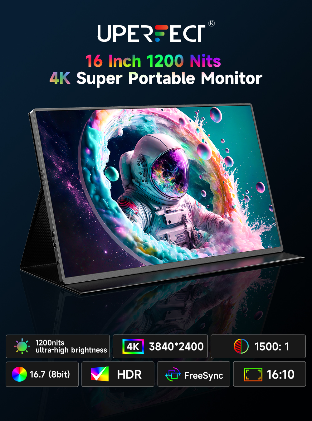 UPERFECT 4K Portable Monitor, 16