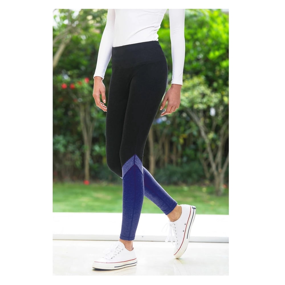 Tangerine Tangerine Womens Size Small Color Block Leggings, Black Heather/Navy Heather