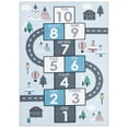 thumbnail image 7 of SAFAVIEH Kids Play House Myrtle Hopscotch Area Rug, Grey/Blue, 5' x 5' Round, 7 of 7