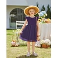 thumbnail image 5 of Oudiya Toddler Girls Lace Tutu Dress 3 Layer Tulle Ruffle Sleeve Summer Flower Girl Wedding Birthday Dress, 5 of 7
