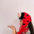 thumbnail image 3 of Cute Plush Animal Character Winter Hat Fun Ski Cap with Detailed Animal Face Long Ear Straps with Pom Pom Ends, 3 of 6