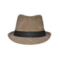 thumbnail image 3 of Short Brim Teardrop Crown Blend Fedora Hat 3502_Brown/Tan, 3 of 4