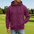 thumbnail image 6 of Fanshiluo Men's Hooded Full Zip Multi-Pocket Sweatshirt, Long Sleeve Casual Warm Jacket,Size S-3XL, 6 of 9