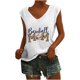 thumbnail image 1 of Camisetas sin mangas con cuello en V de verano para mujer, camisetas de manga corta con estampado de elementos de béisbol Retro OAVQHLG3B Store  lin121212, 1 of 4