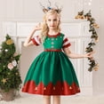 thumbnail image 1 of LOVZFMLL Robe Longue Extensible à Manches Courtes Imprimée Scintillante pour Tout-Petits Enfants avec Poches, 1 of 9