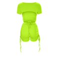 thumbnail image 3 of Birdeem Mode Femme Aguichant Solide Manches Courtes Col Rond Pantalon à Cordon Ensembles Chemises, 3 of 12