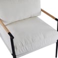 thumbnail image 5 of Modern Accent Chair Lounge Arm Chair, Upholstered Armchair with Plush Cushions, Single Chairs with Metal Frame,Wooden Armrest - Perfect for Office,Living Room,Bedroom,White, 5 of 7