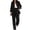 Black, variant on 2 Piece Summer/Fall Outfits for Women Casual Sets Long Sleeve V Neck Button Down Shirts and Wide Leg Pants Sets Tracksuit Coffee S(S)