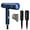 Blue, variant on AirFold - Ionic Foldable Dryer + Blowout Brush Set with 2 Detachable Heads