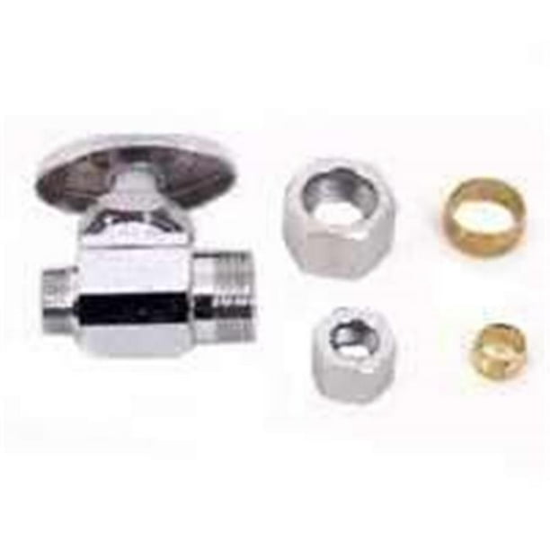 Plumb Pak PP20064LF Straight Quarter Turn Water Supply Line Valve, 0.37 x 0.37 In.
