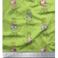 thumbnail image 1 of Soimoi Green Velvet Fabric Tree Stump & Owl Cartoon Decor Fabric Printed Yard 58 Inch Wide, 1 of 3