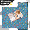 thumbnail image 4 of Robot and Gears Blue Pattern Teens Toddler Nap Mat with Pillow, Sleeping Mat Bag for Preschool Daycare 50"x20", 4 of 6