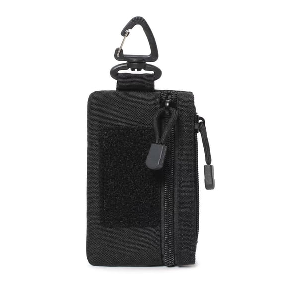 Primegos Mini Tactical Pouch Zippered EDC Utility Pouch with Carabiner Military Keychain Pouch Wallet for Belt Backpack Camping Hiking Hunting
