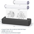 thumbnail image 3 of Restored HPRT MT810 Portable Printer, A4 Wireless Bluetooth Travel Printer, Thermal Printer Support 8" & 4" Thermal Roll Paper Suitable for Home Vehincles Office Business,Black (Refurbished), 3 of 8