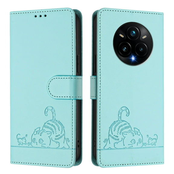 Phone Case Compatible with OPPO Realme 14 Pro Plus 5G with Kickstand,Card Slots,Silicone Bumper,Shockproof,Flip Wallet Leather Protective Cover,S1