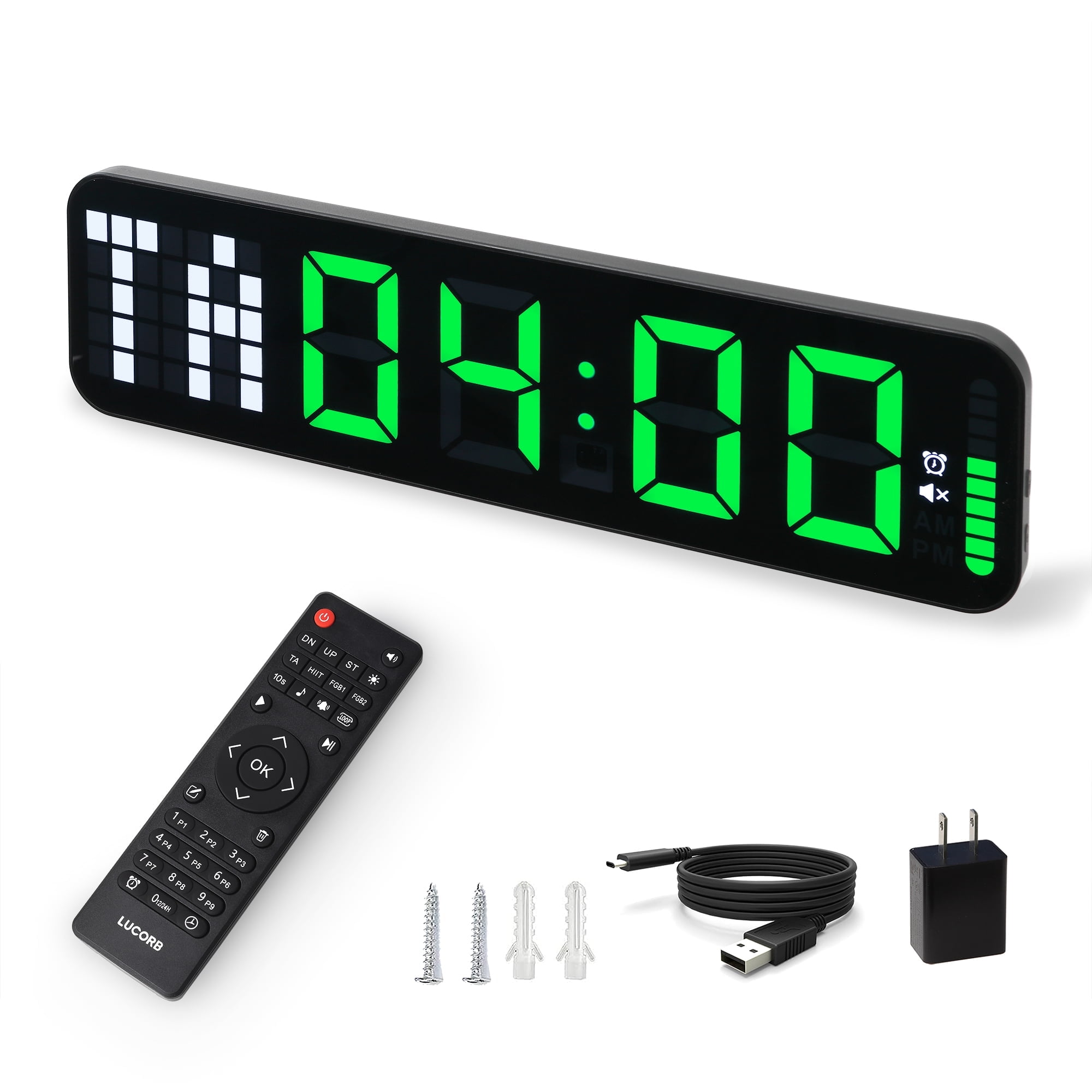 LUCORB Gym Clock, Workout Clock Interval Timer with Remote Large Display Crossfit Clock for Home photo LUCORB Gym Clock, Workout Clock Interval Timer with Remote Large Display Crossfit Clock for Home
