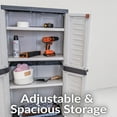 thumbnail image 3 of Sunnydaze Lockable Adjustable 48.75" Plastic 3-Shelf Freestanding Garage Storage Cabinet, Gray with Charcoal Trim, 3 of 11