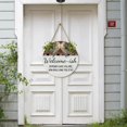 thumbnail image 2 of Tkrady Welcome Front Door Round Wood Sign Hanging Welcome Sign for Farmhouse porch Spring Welcome Sign Front Door Decoration (F), 2 of 6