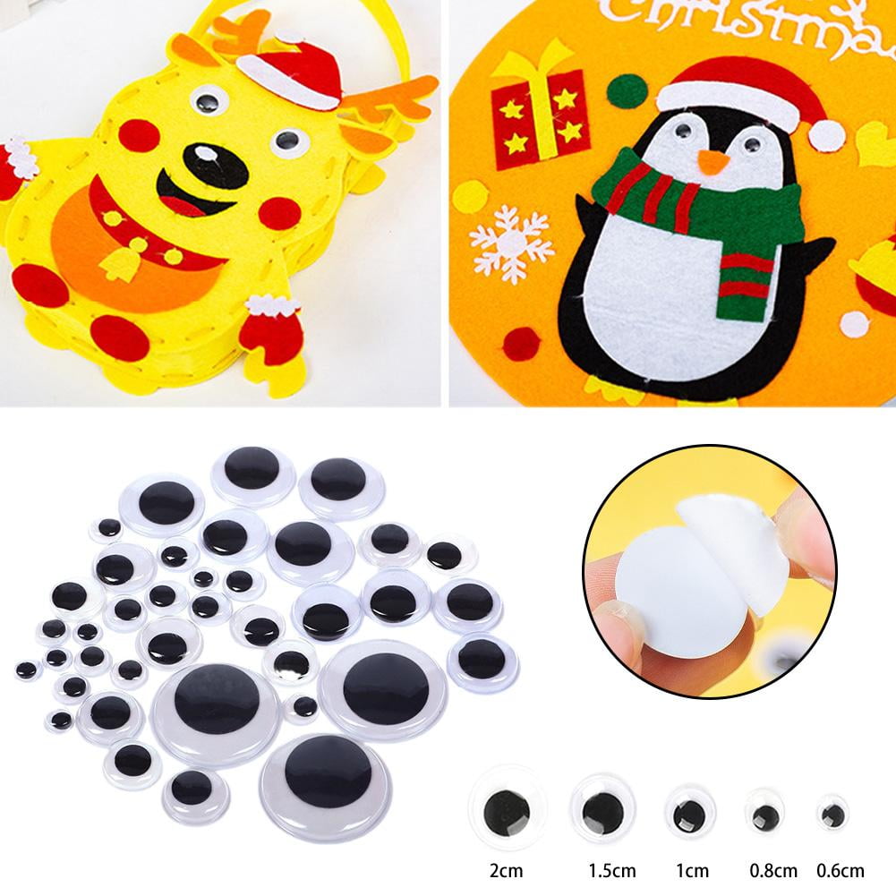  ibasenice 200 Pcs Stick on Wobbly Eyes for Crafts Round Wiggly  Eyes for Crafts Black Dolls Sew on Wiggle Eyes Adhesive Animal Puppets Self  Stick Moving Eyes Parent-Child Oval Accessories