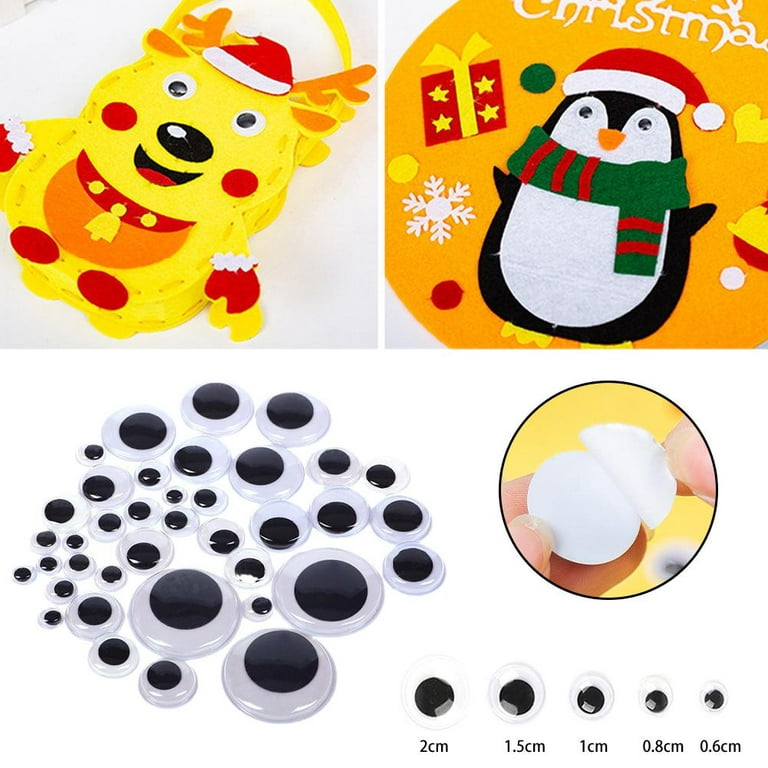 60 Pieces Self-adhesive Wobbly Googly Wiggle Eyes for DIY Craft  Accessories,Teddy Bear Doll Making Toys Eyes, 25mm 30mm 