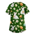 thumbnail image 5 of Easter Scrubs for Women Soft Stretch Medical Scrub Shirts Plus Size Cute Bunny Eggs Print Nursing Uniform Scrubs Shirt with Pockets, 5 of 5