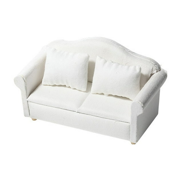 SHISUYAN 1 Ensemble Canapé Maison de Poupée Miniature Mini Canapé Modèle de Mobilier de Maison de Poupée avec Oreiller