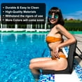 thumbnail image 3 of Foldable Seat for Poolside Chairs, Portable Outdoor Poolside Chairs for Edge of Pool, Beach Chair, SwimmingPool Accessories, Pool Seats for Edge, Provides Back Support - Black, 3 of 13