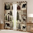 thumbnail image 2 of Homewish Safari Bear Deer Black Out Curtains,Jungle Wildlife Curtains Pack of 2 (42x63 Each),Brown Beige Green Bedroom Curtains For Boys Teens,Microfiber Bedroom Decor, 2 of 6
