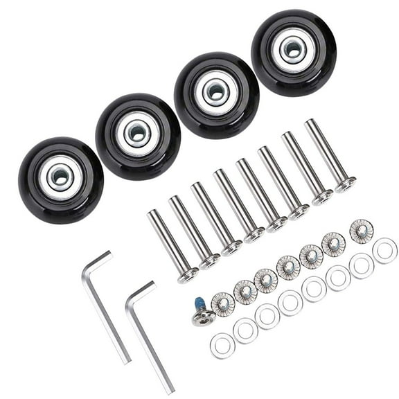 LMTODLFG Replacement Wheels for Luggage, 40mm x 18mm Set of 4 Luggage Suitcase Replacement Wheels, Rubber Swivel Caster Wheels Bearings Repair Kits with 2 Size Axles Clearance Sale