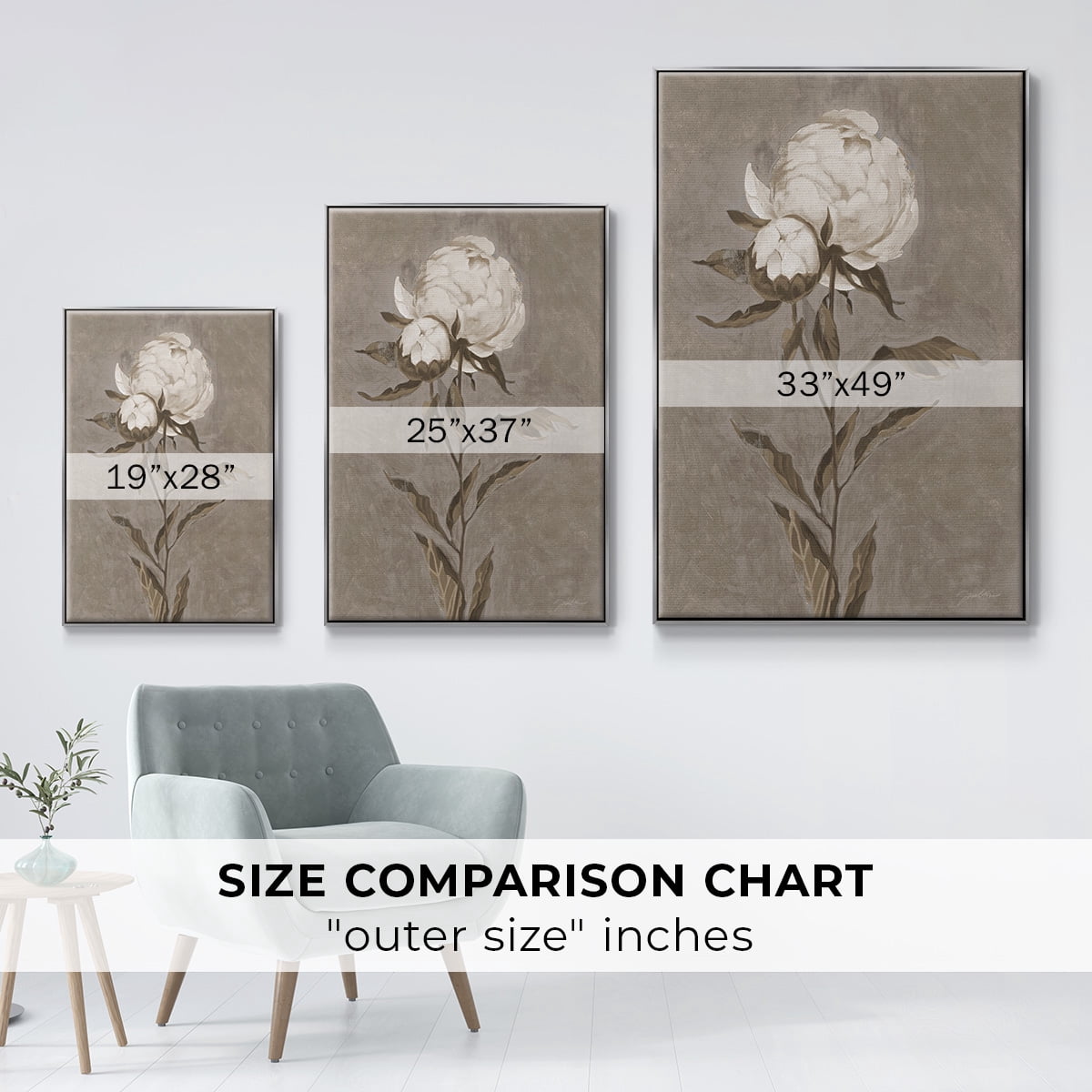 Pretty as a Peony II Framed Premium Gallery Wrapped Canvas - Ready to Hang - 17 x 25 - Silver Floating Frame