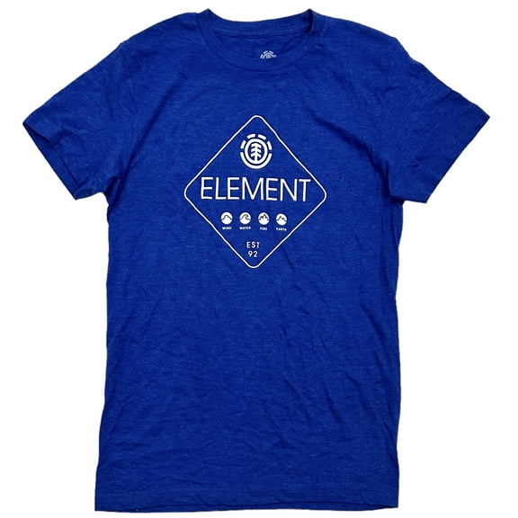 Element Skateboard Men's Warning Sign Tee T-Shirt in Blue Heather (Small, Blue Heather)
