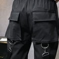 thumbnail image 6 of safuny Cargo Pants for Men High Waist Fashion Fall Winter Long Trousers Comfy Lounge Casual Soft Safety Full Pants with Pocket Solid Color Black XXXL, 6 of 9